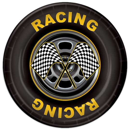 Beistle 56393 9 in. Racing Tire Plates - Pack of 12